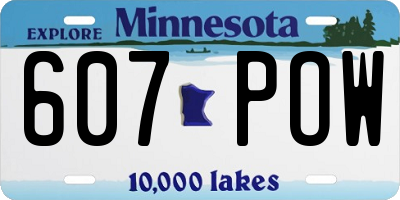 MN license plate 607POW