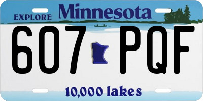 MN license plate 607PQF