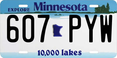 MN license plate 607PYW