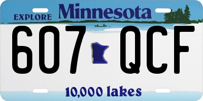 MN license plate 607QCF