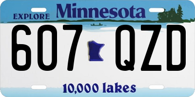 MN license plate 607QZD