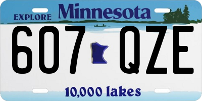 MN license plate 607QZE