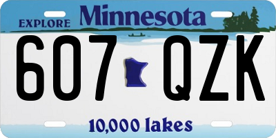 MN license plate 607QZK