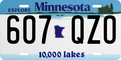 MN license plate 607QZO