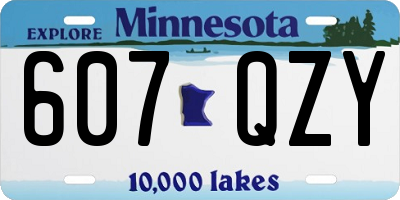 MN license plate 607QZY