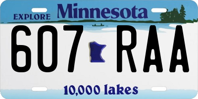 MN license plate 607RAA