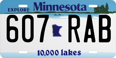 MN license plate 607RAB