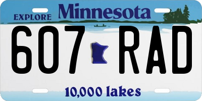 MN license plate 607RAD