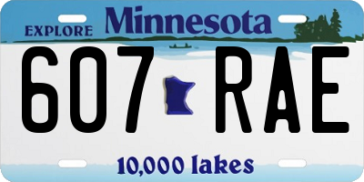 MN license plate 607RAE