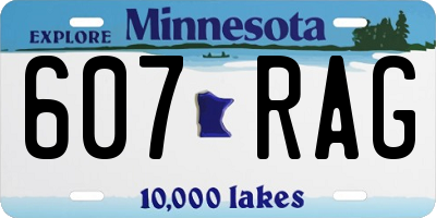 MN license plate 607RAG