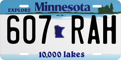 MN license plate 607RAH