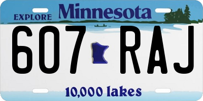 MN license plate 607RAJ