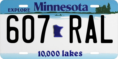 MN license plate 607RAL