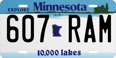 MN license plate 607RAM