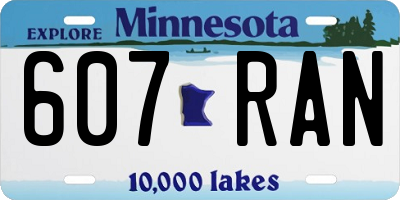MN license plate 607RAN