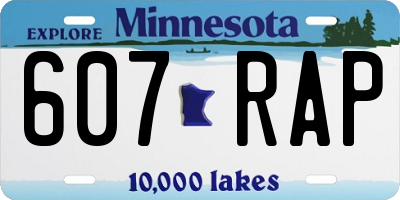 MN license plate 607RAP