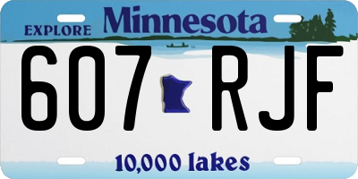 MN license plate 607RJF
