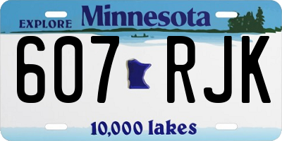 MN license plate 607RJK