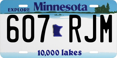 MN license plate 607RJM