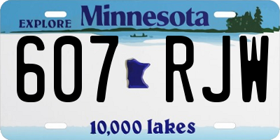 MN license plate 607RJW