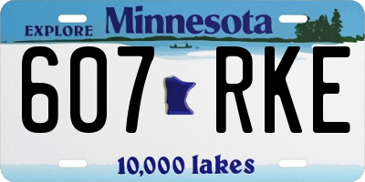 MN license plate 607RKE