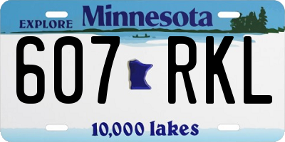 MN license plate 607RKL