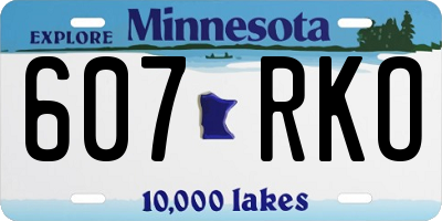 MN license plate 607RKO