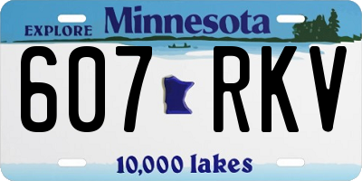 MN license plate 607RKV