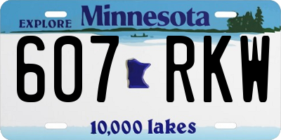 MN license plate 607RKW