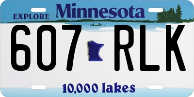 MN license plate 607RLK