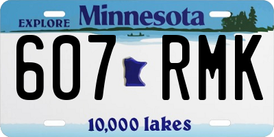 MN license plate 607RMK