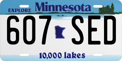 MN license plate 607SED