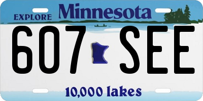 MN license plate 607SEE