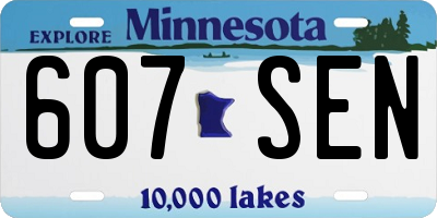 MN license plate 607SEN