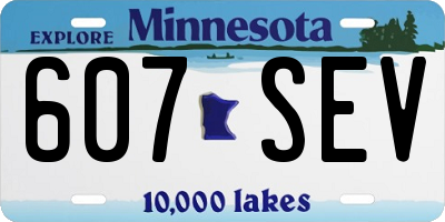 MN license plate 607SEV