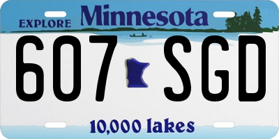 MN license plate 607SGD