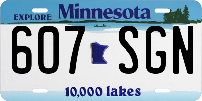 MN license plate 607SGN