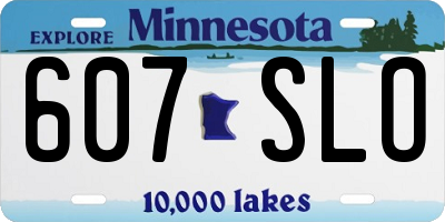 MN license plate 607SLO