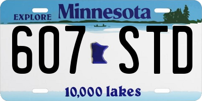 MN license plate 607STD