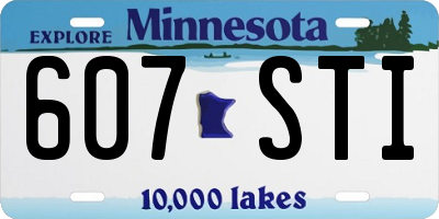 MN license plate 607STI