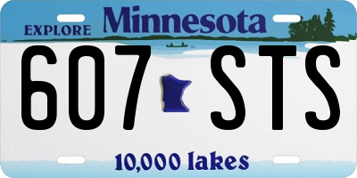 MN license plate 607STS