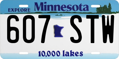 MN license plate 607STW
