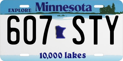 MN license plate 607STY