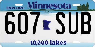 MN license plate 607SUB