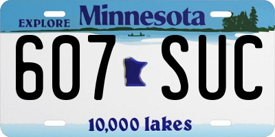 MN license plate 607SUC