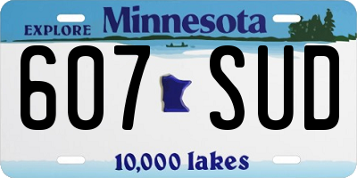 MN license plate 607SUD