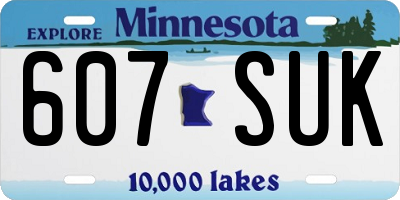 MN license plate 607SUK