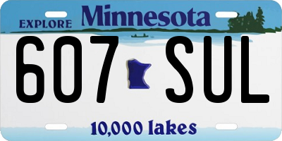 MN license plate 607SUL