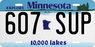 MN license plate 607SUP