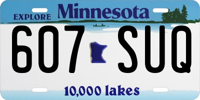 MN license plate 607SUQ